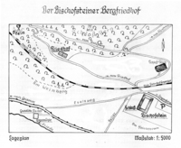 Lageplan des Bischofsteiner Bergfriedhofs