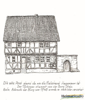 Die alte Lengenfelder Post im Mitteldorf mit Torbogen von der Burg Stein