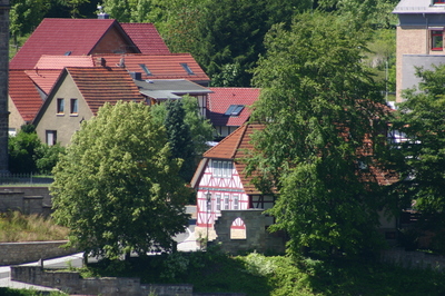 Küsterhaus vom neuen Schafhof aus gesehen