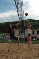 Spannung beim Volleyballturnier